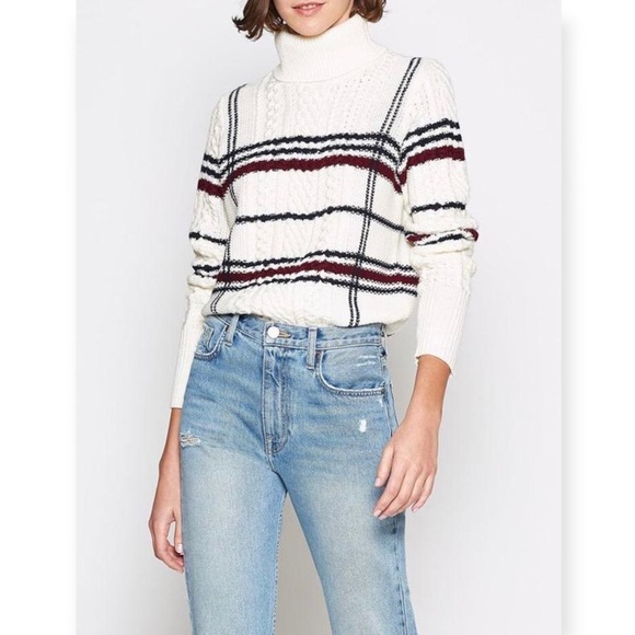 [reposted] Joie Off White Wool Turtleneck Cable Knit Sweater - Picture 8 of 9